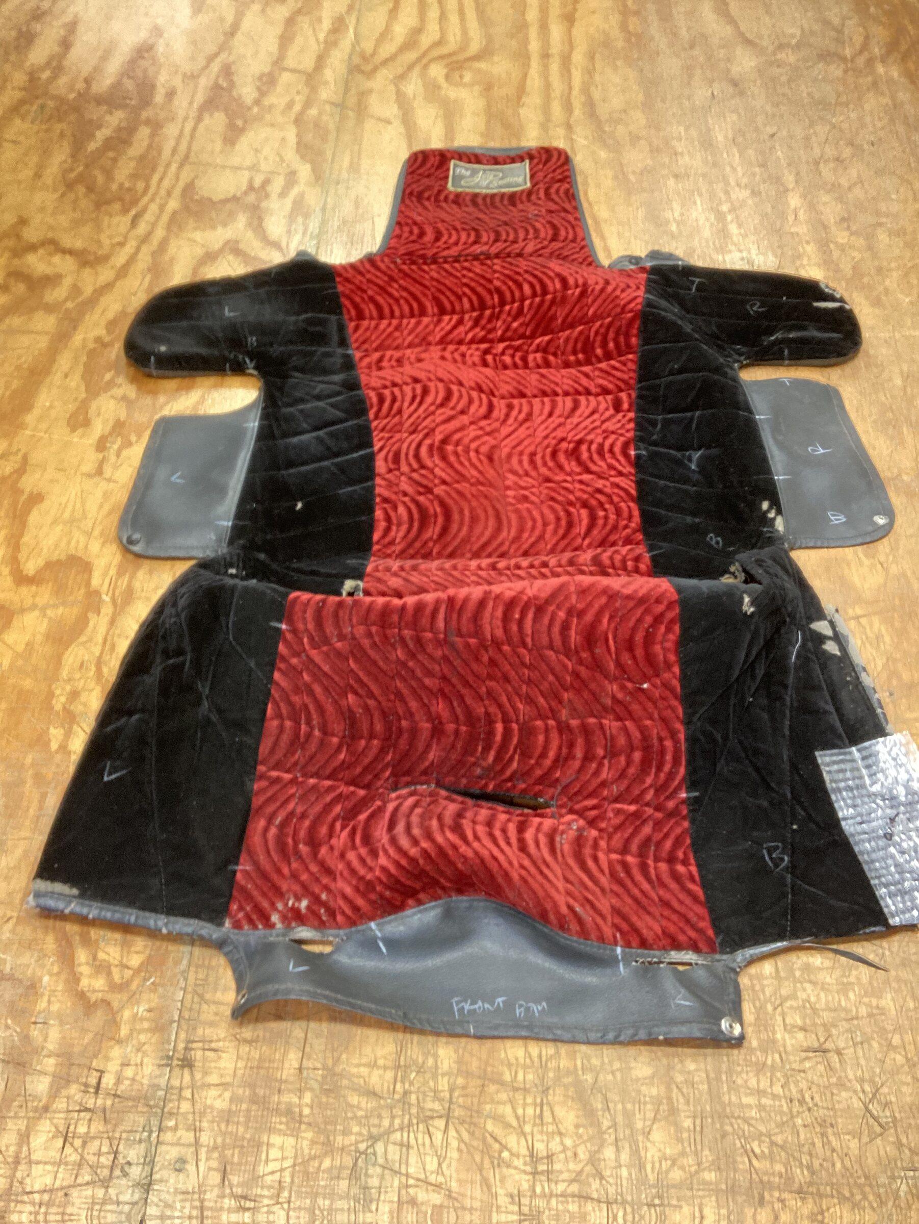 Underside components assembled for the fitted racing seat cover